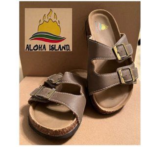 Aloha Island "Brooklyn" open-back sandals; girls' size 2